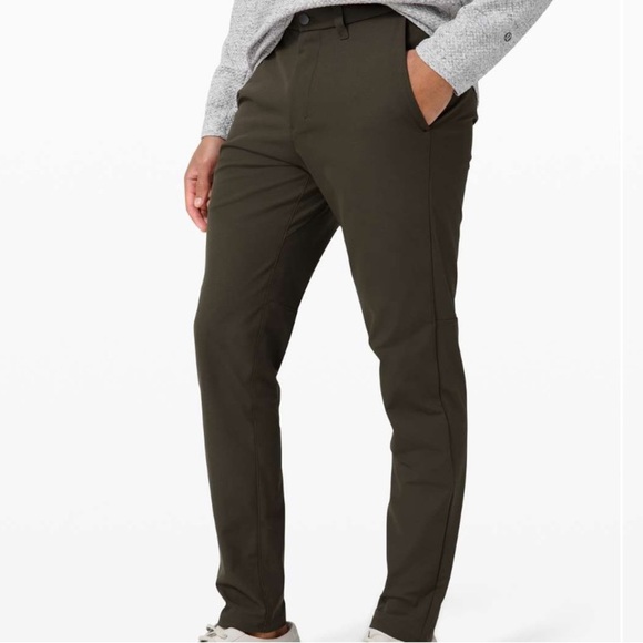 Lululemon Men’s Commission Pant Slim Warpstreme 28" in Dark Olive - Picture 1 of 11